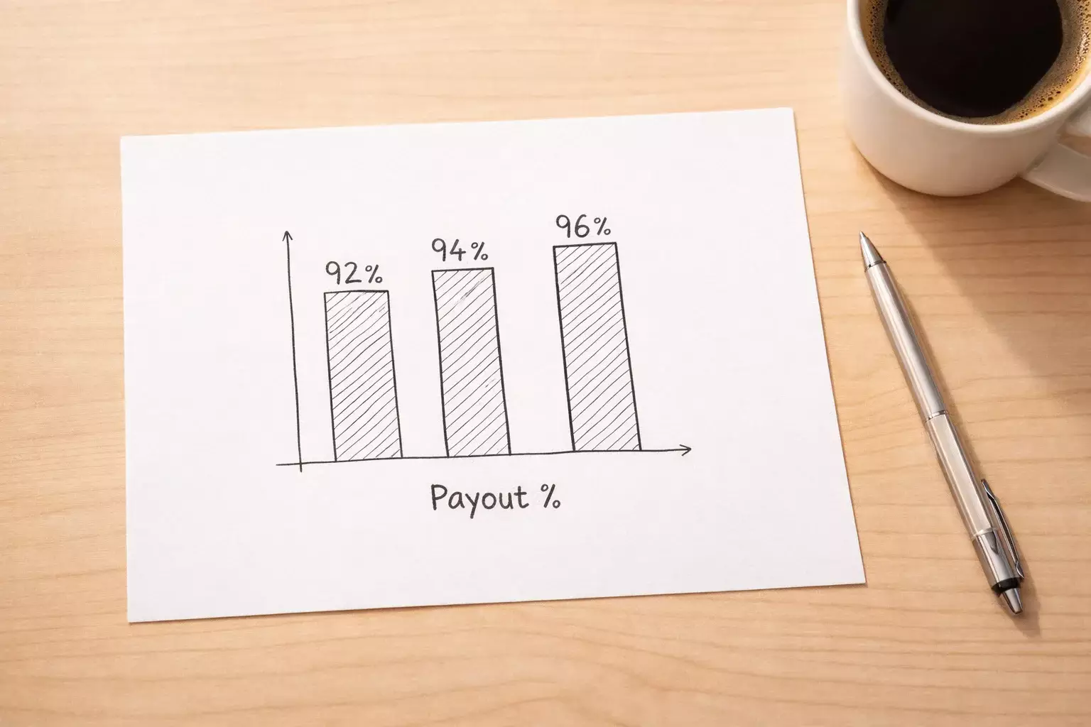 Grafico semplice che mostra percentuali di payout dei bookmaker